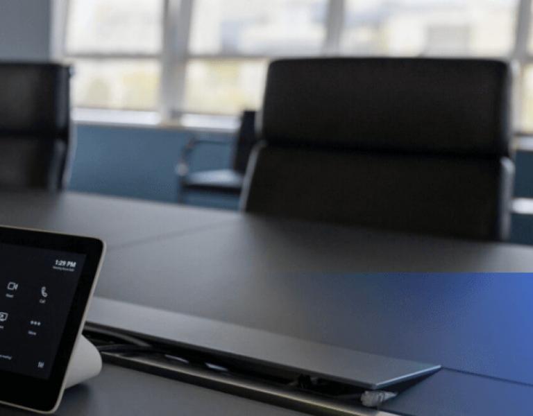 meeting table with phone